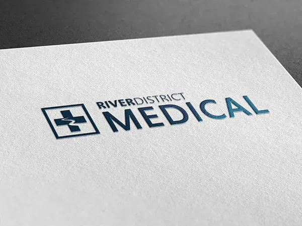 River District Medical logo and brand identity by HealthOne Websites